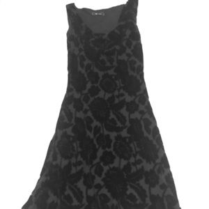 Lily black velvet w/ sheer back dress